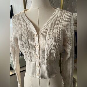 Hollister Cream Cable Knit Cardigan
